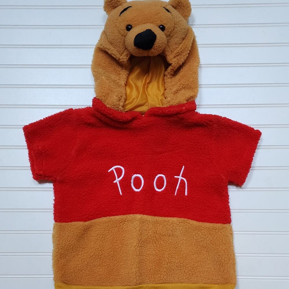 Disney Winnie the Pooh Kids Plush Hooded Pullover Top Costume Size 4-6 Kids